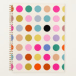 Agenda Pontos Geométricos Coloridos Vintage<br><div class="desc">Pontos geométricos coloridos do vintage - design retrô - fundo branco creme e pontos coloridos em rosa,  amarelo,  verde,  azul e laranja.</div>