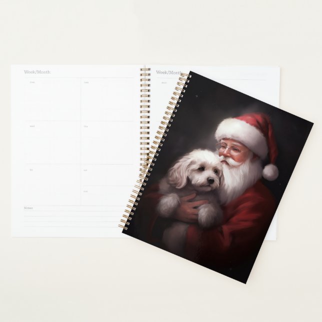 Agenda Poodle com Papai Noel Natal Festivo (Exibição)