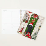 Agenda Poodle Dog Christmas<br><div class="desc">Poodle Dog Natal sentada fora de casa decorada com coroa de Natal,  árvore de Natal é uma ideia perfeita de presente de Natal para amantes de cachorros.</div>