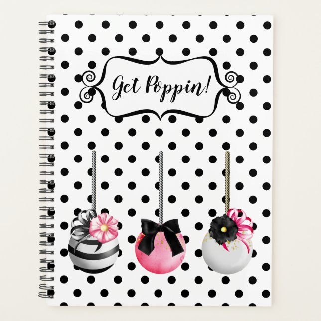 Agenda Pop de Bake Ponto Planner Preto Preto (Frente)