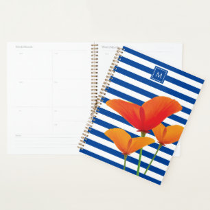 Agenda Poppy Blue Stripes Monograma