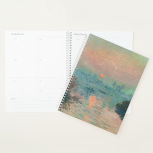Agenda Pôr do sol de Monet no Sena Arte Fina Impressionis