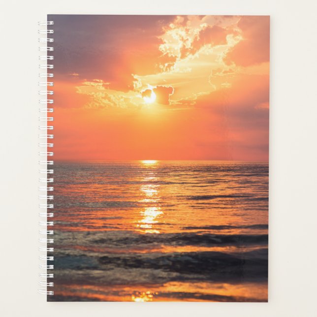 Agenda pôr do sol sobre a água (Frente)