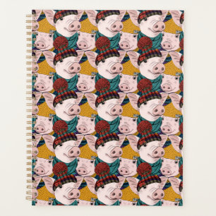 Agenda Porcos com Padrão de Chapéu