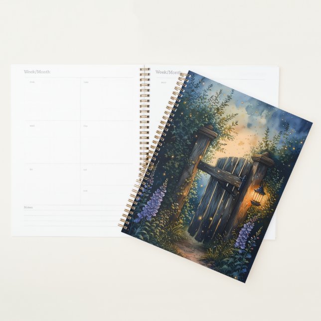 Agenda Porta De Jardinagem Encantada Sob Céu Firefly (Exibição)