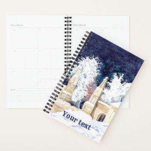 Agenda Portão de inverno com aquarela noturna