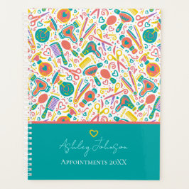 Agenda Portuguese folk hair — teal with coral & mustard