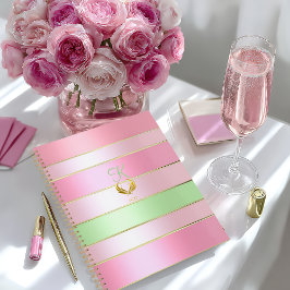 Agenda Posh Pastel Pink and Green Striped