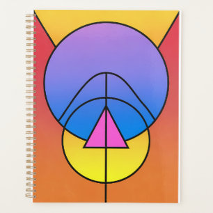 Agenda Pôster de Círculos Geométricos Abstratos em Linha
