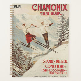 Agenda Poster de Esqui Francês Chamonix Mont Blanc Vintag