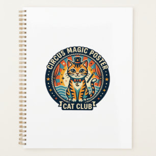 Agenda Pôster de Magia de Circo Gato Design de Gatinho Fo