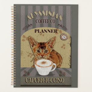 Agenda Poster vintage Capurrcino de Café Abyssinian Cat
