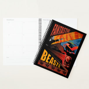 Agenda Poster vintage Fantástico das Bestas de Jacob Kow