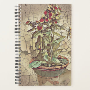 Agenda Pote de Flor Vintage e Diário de Flores