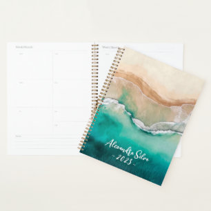 Agenda Praia Tropical Oceânica Nome de Aquarela