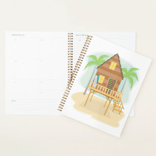 Agenda Pranchas e Palmeiras Tropicais de Hut de Praia
