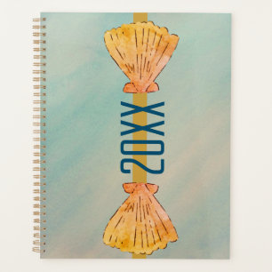 Agenda Prateleiras Douradas de Aquarelas Submarinas