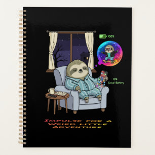 Agenda Preguiça Introvertida Engraçada com Baixa Bateria 