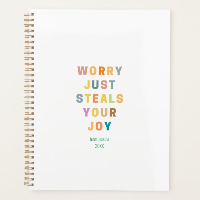 Agenda PREOCUPAÇÃO SIMPLESMENTE MANTÉM A SUA ALEGRIA | Re (Frente)