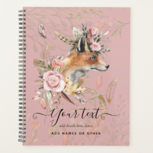 Agenda Presente Comemorativo Personalizado de Raposa Boho