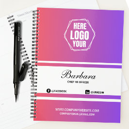 Agenda Presente corporativo com marca de gradiente elegan