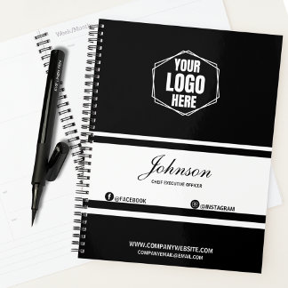 Agenda Presente corporativo preto/branco personalizado da
