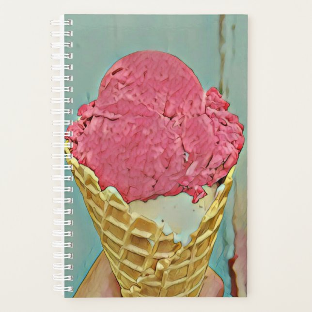 Agenda presente de aniversário de sorvete (Frente)