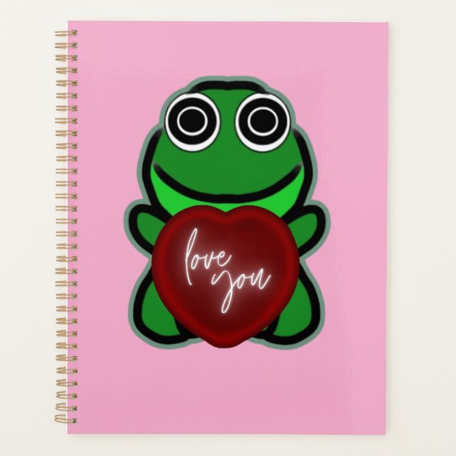 Agenda Presente de Coração de Sapo Kawaii do Amor Persona (Frente)