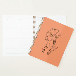 Agenda Presente de Flor de Nascimento Gladiolus de Agosto
