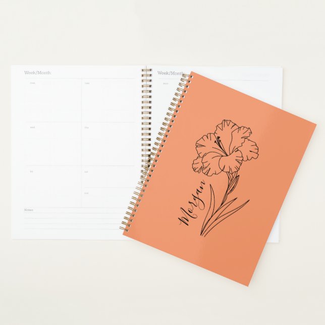 Agenda Presente de Flor de Nascimento Gladiolus de Agosto (Exibição)