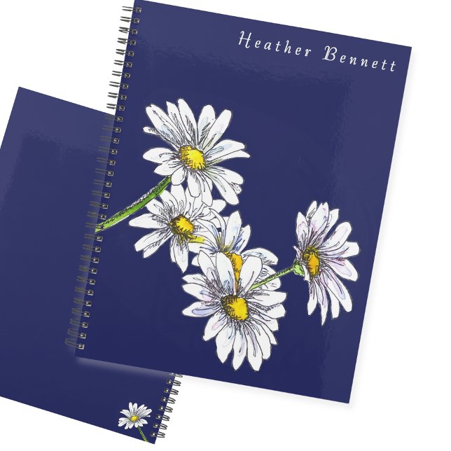 Agenda Presente de Natal Boho Floral de Margarida em Aqua (Criador carregado)