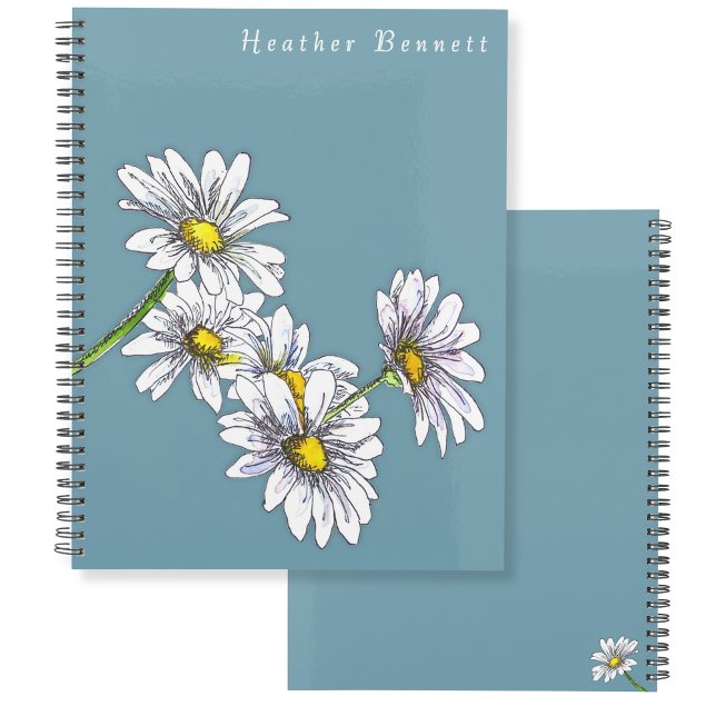 Agenda Presente de Natal Boho Floral de Margarida em Aqua (Criador carregado)