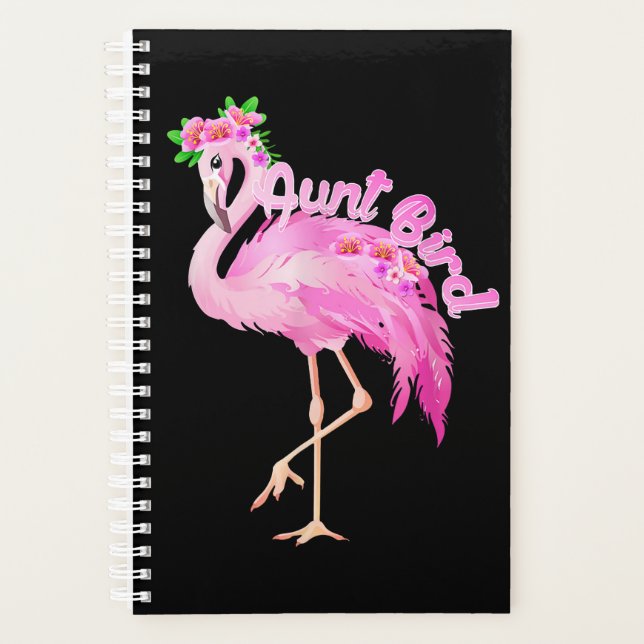 Agenda presente de natal de tia-pássaro flamingo rosa com (Frente)