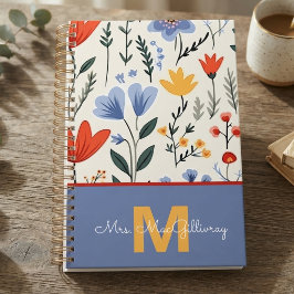 Agenda Presente de Professor de Flor de Periwinkle Capric