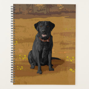 Agenda Presente de sobrevoo do Cão Negro Labrador Retrie
