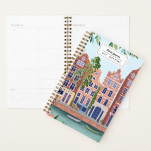 Agenda Presente de Viagem Personalizado Ilustrado Amsterd
