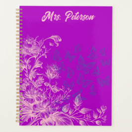 Agenda Presente Feminino Floral Borboleta para Professora