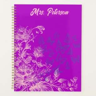 Agenda Presente Feminino Floral Borboleta para Professora