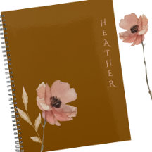 Presente Marrom Personalizado Boho Wildflower para