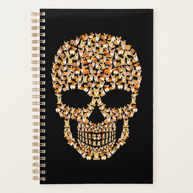 Agenda Presente no cão | Almofadas De Corgi E De Crânio N (Frente)