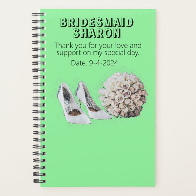 Agenda Presente Personalizado de Flores para Damas de Hon (Frente)