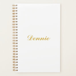 Agenda Presente Personalizado Dennis Typography Gold Scri