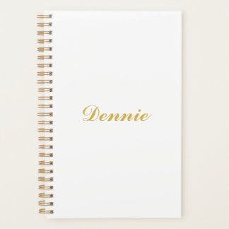 Agenda Presente Personalizado Dennis Typography Gold Scri