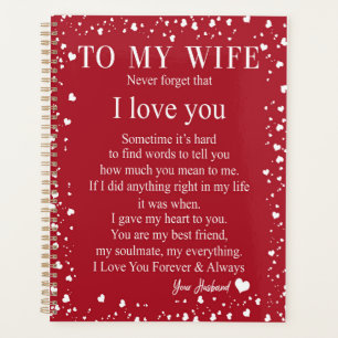 Agenda Presentes de Esposa Carta À Minha Esposa Amor D