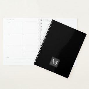Agenda Presentes Personalizados De Monograma Preto De Jat