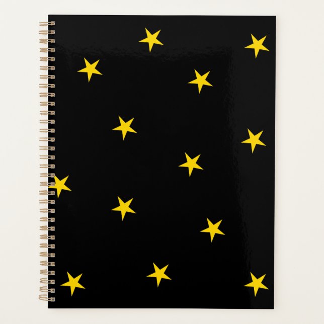 Agenda Preto com estrelas amarelas (Frente)