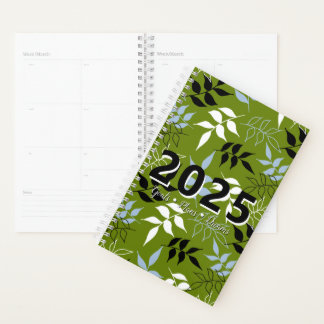 Agenda Preto e branco e Primavera em 2025 personalizável