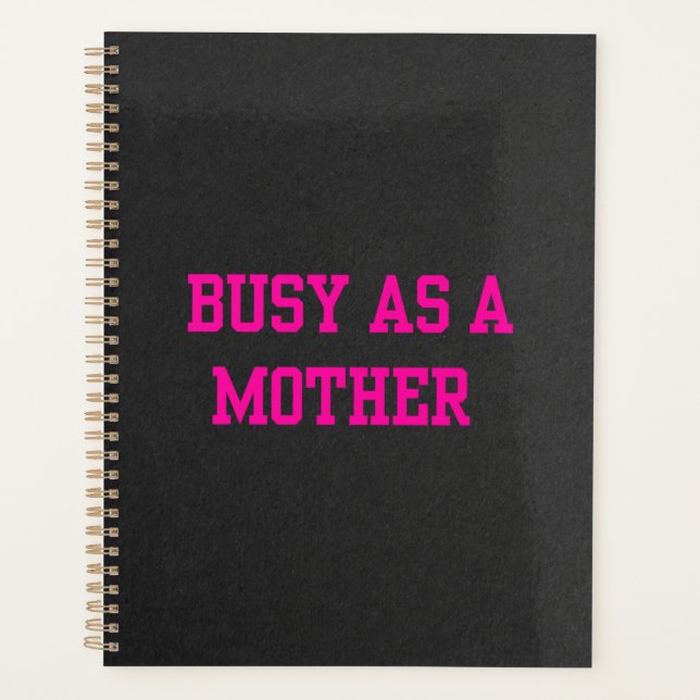 Agenda Preto Fosco Ocupada como uma Mãe Rosa (Frente)