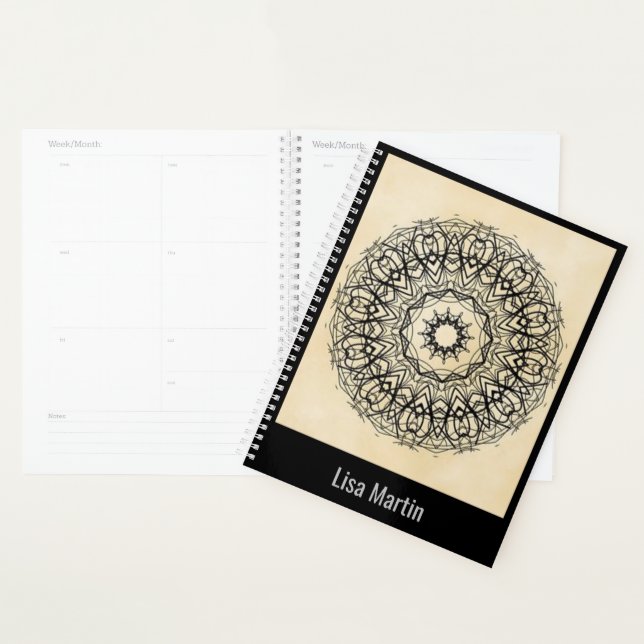 Agenda Preto Mandela Personalizado (Exibição)