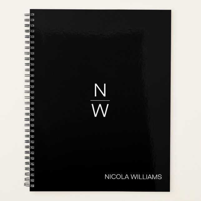 Agenda Preto minimalista moderno profissional (Frente)